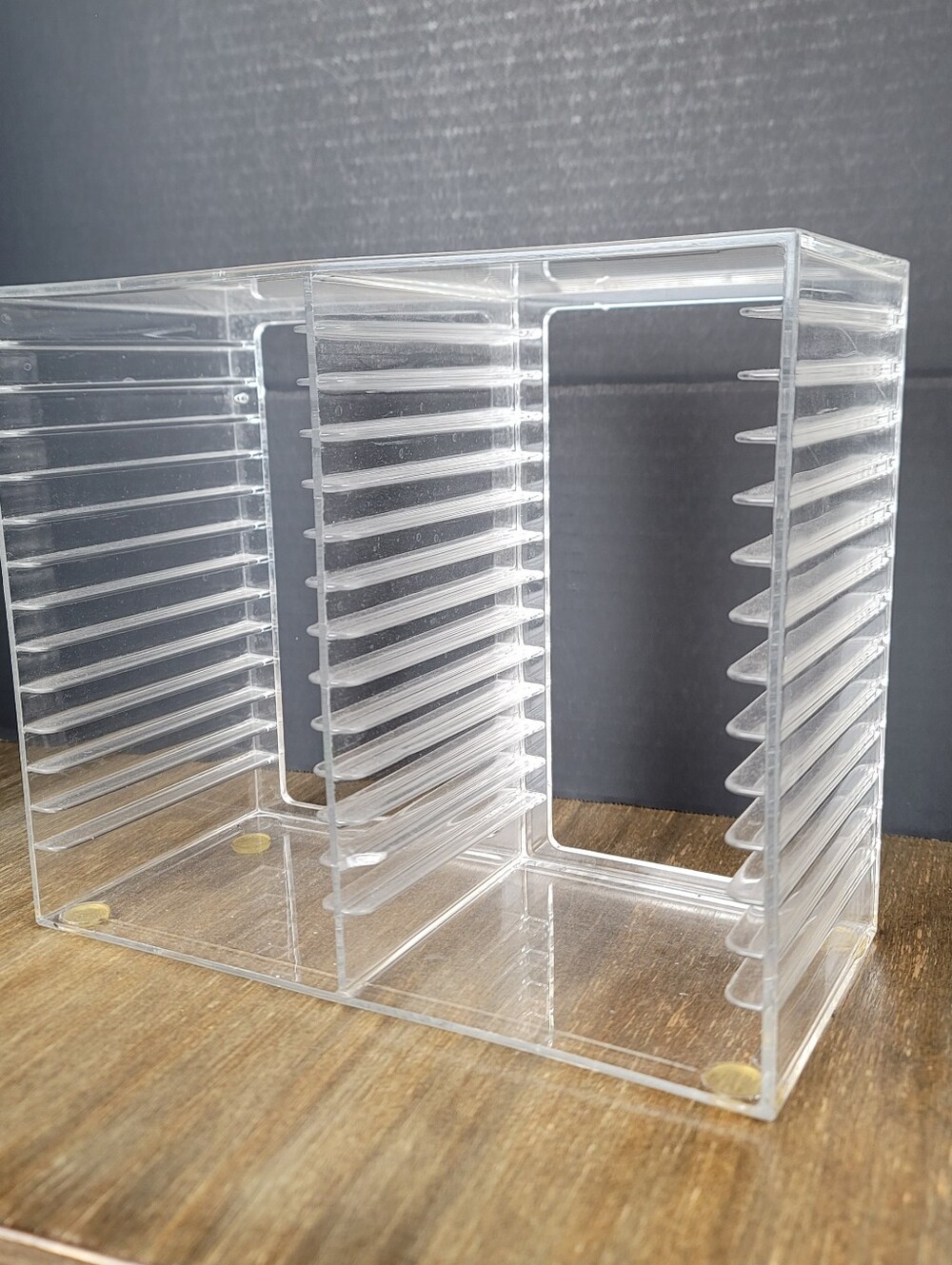 Vintage Clear Acrylic Stackable CD Storage Organizer - Transparent